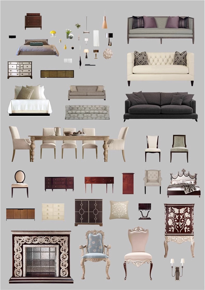 图片[26]-彩色立面平面ps彩平图PSD源文件 住宅家居布局网红风简约现代素材-大怪兽分享