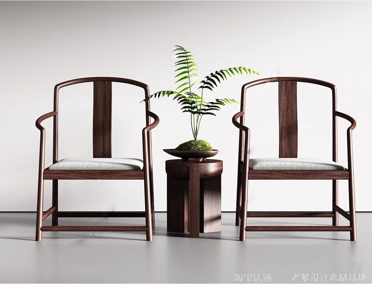 图片[26]-新中式3dmax单体家装沙发酒柜衣柜吊灯装饰挂画柜子床餐桌3d模型-大怪兽分享