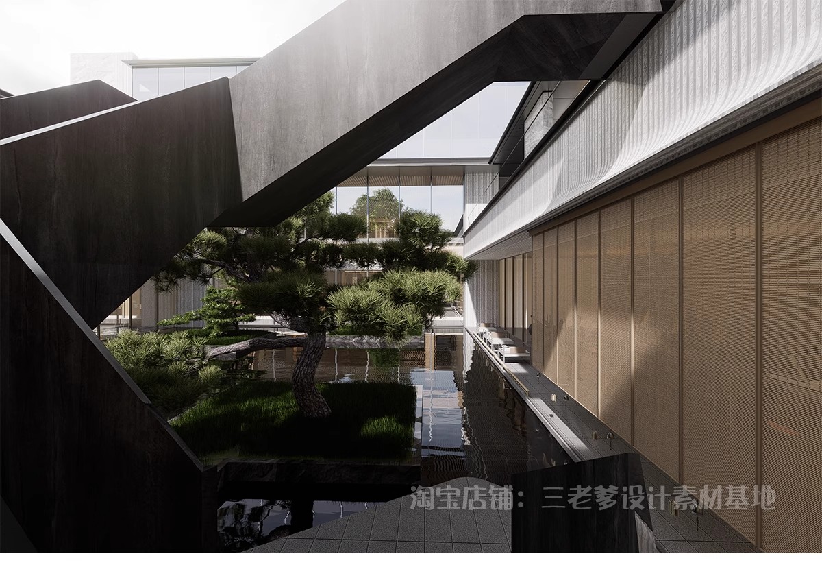 图片[26]-下沉式庭院私家花园别墅天井室内造景景观植物小品su模型草图大师-大怪兽分享