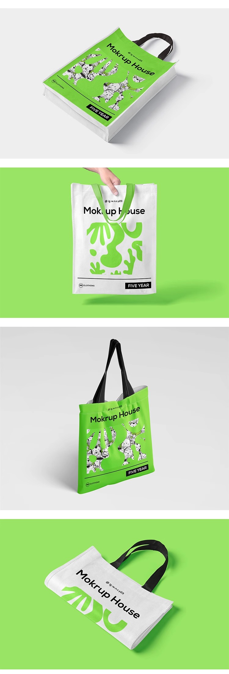 图片[6]-20款帆布包购物袋环保袋手提袋效果展示贴图样机PSD设计素材模板-大怪兽分享