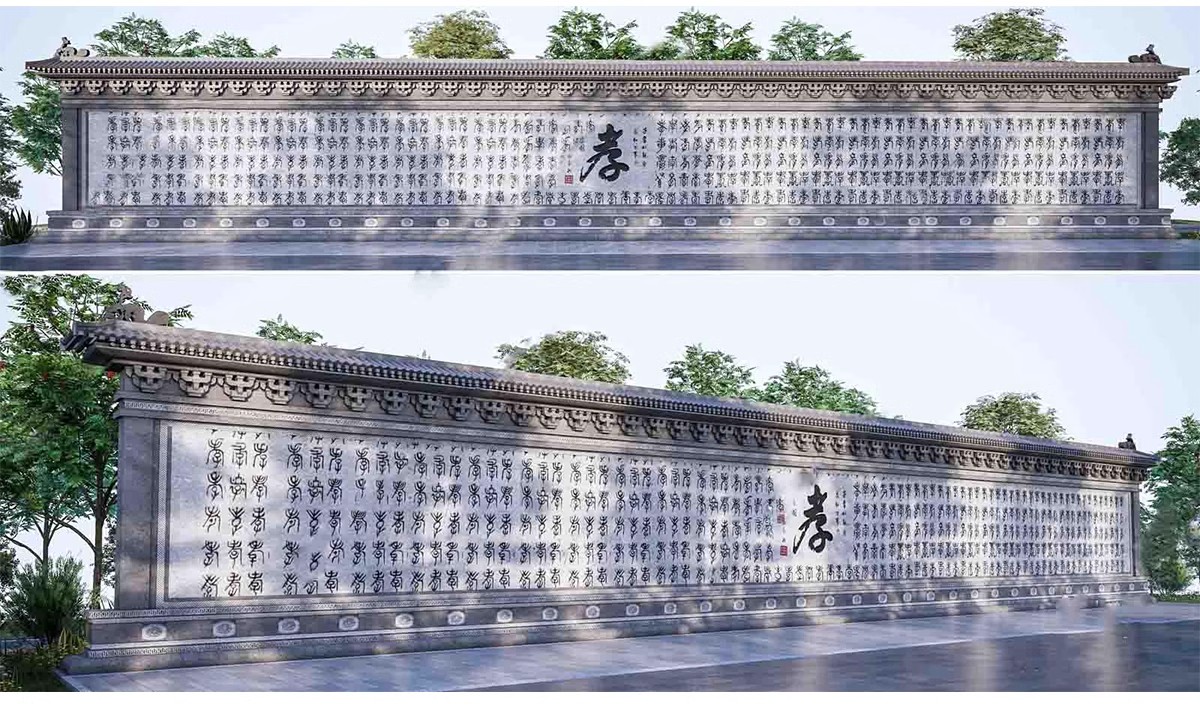 图片[26]-特色文化中式景观墙su模型小品艺术浮雕柱徽派白墙景墙庭院雕塑-大怪兽分享