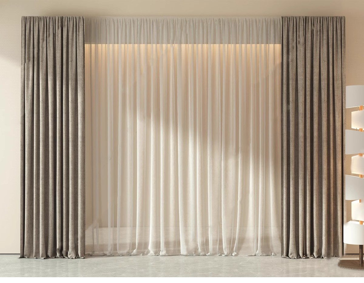 图片[26]-客厅卧室软装现代布艺罗马杆窗帘纱帘帷幔遮光拉帘SU模型草图大师-大怪兽分享