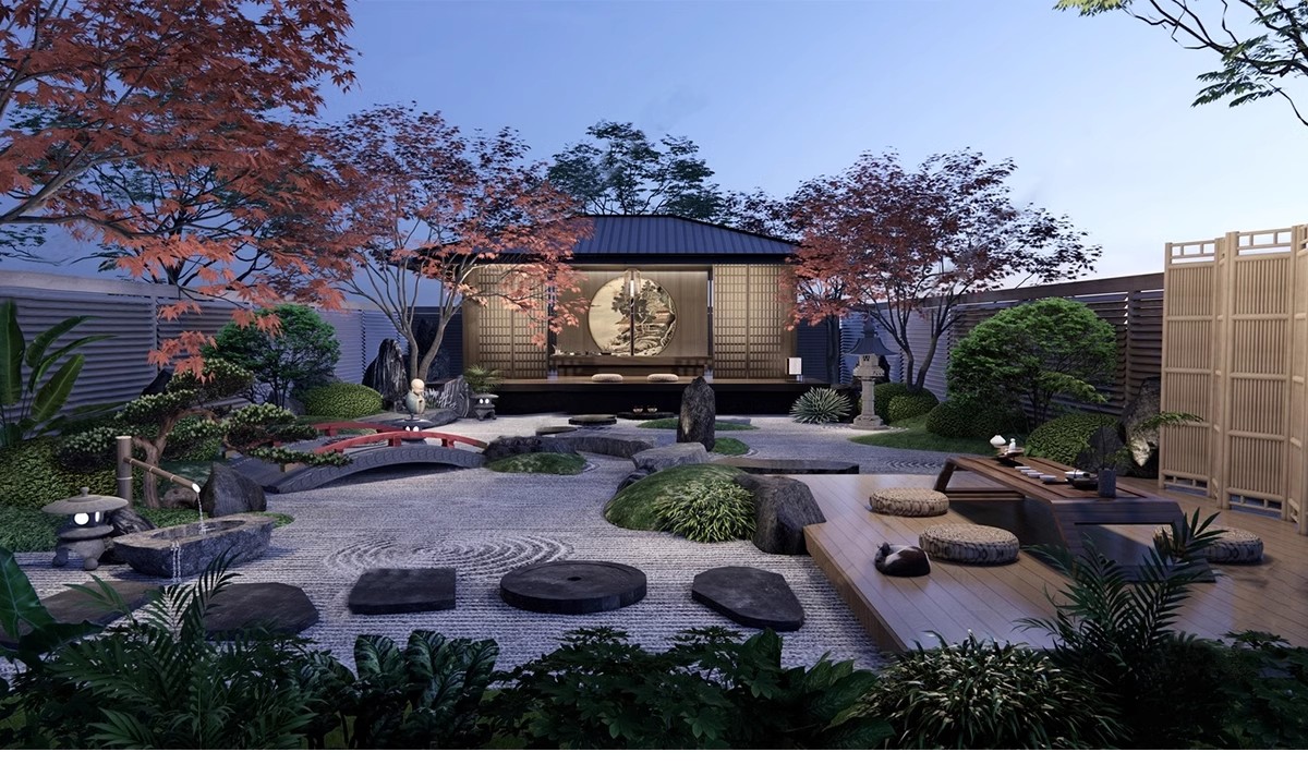 图片[25]-禅意新中式日式别墅庭院茶室枯山水景观假山流水SU模型草图大师-大怪兽分享