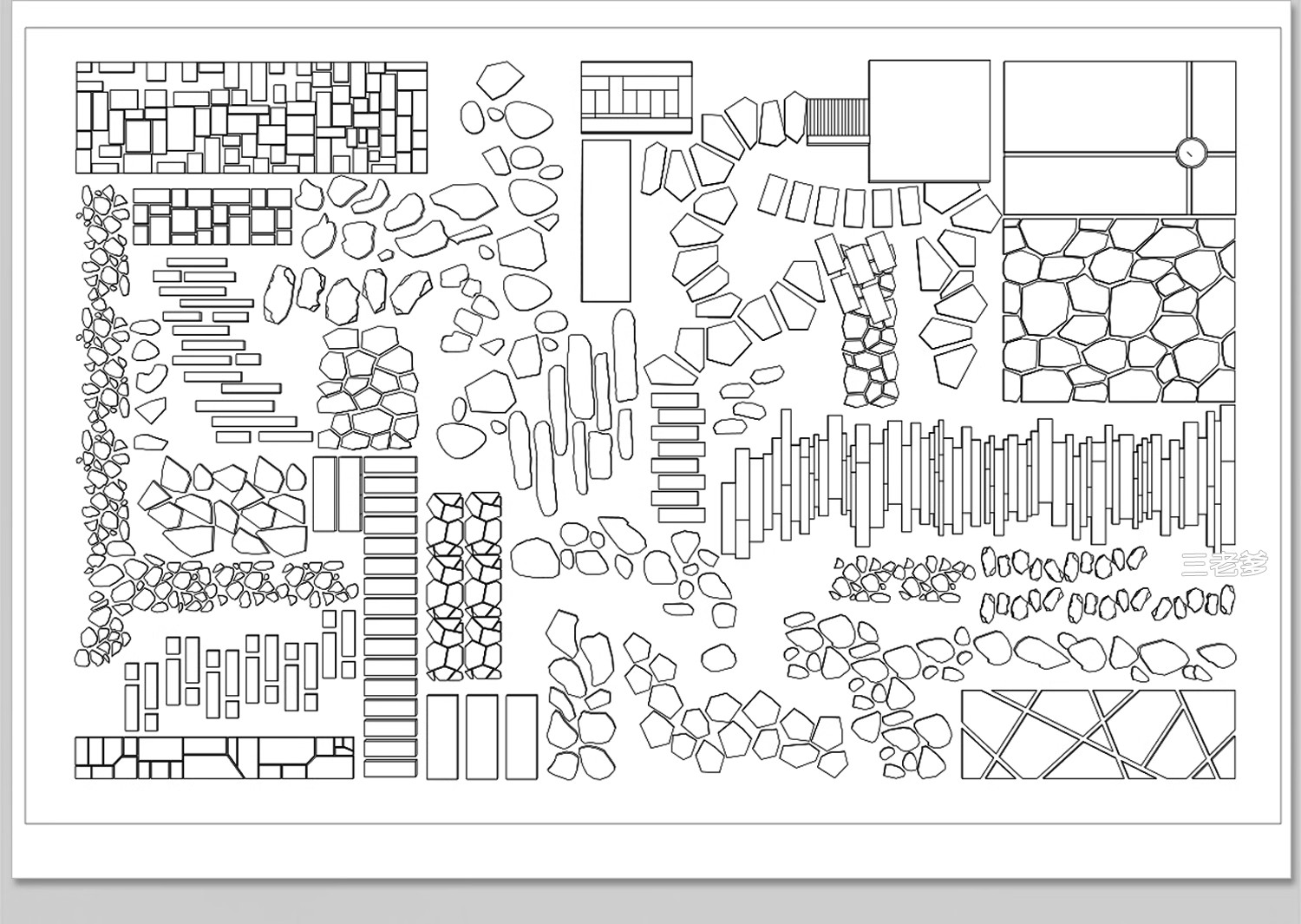 图片[27]-步道汀步小路CAD施工图 地面园林铺装中式别墅庭院景观小品图库块-大怪兽分享