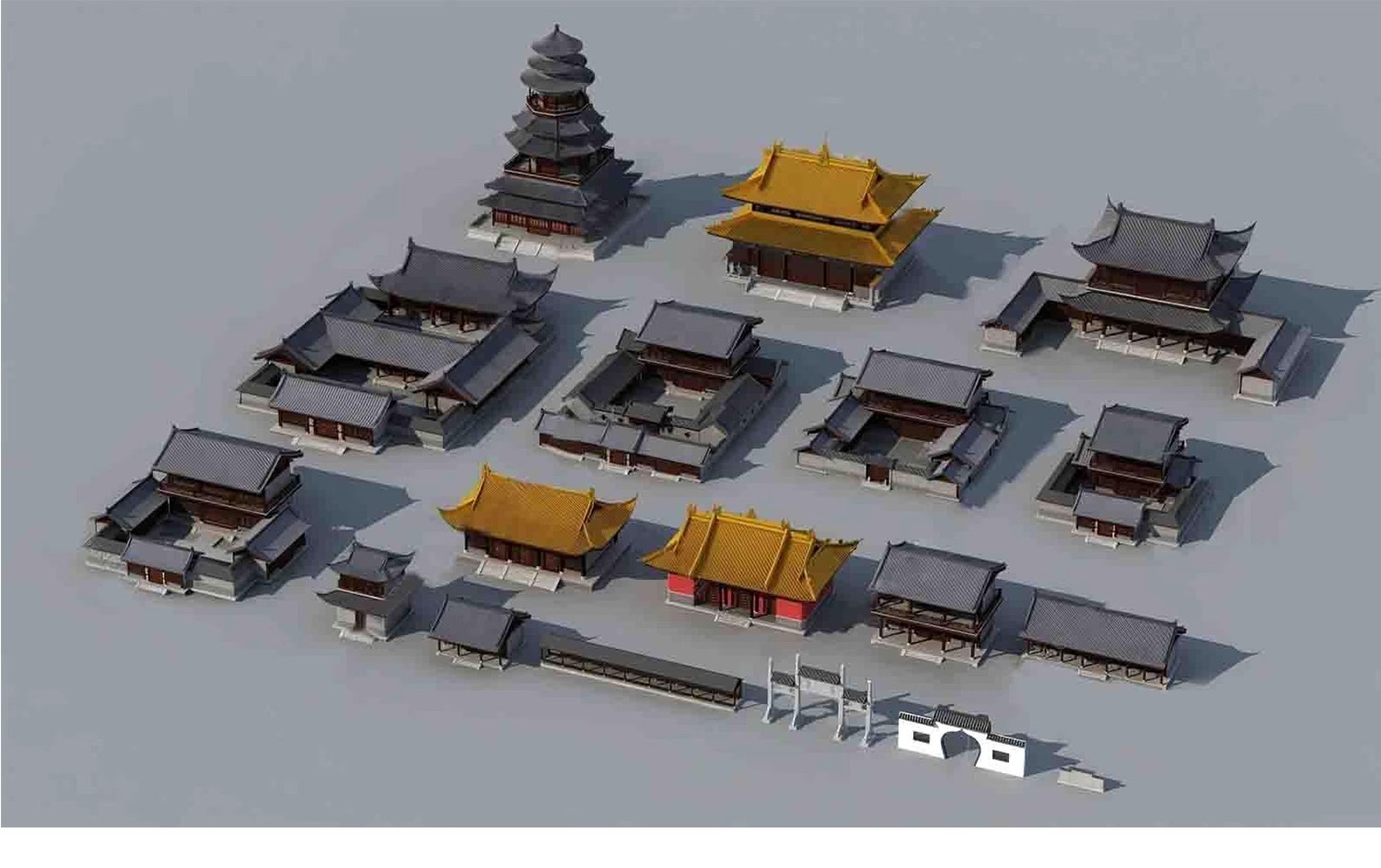 图片[26]-草图大师古建su模型 中式古建筑sketchup亭子城墙牌楼设计素材库-大怪兽分享