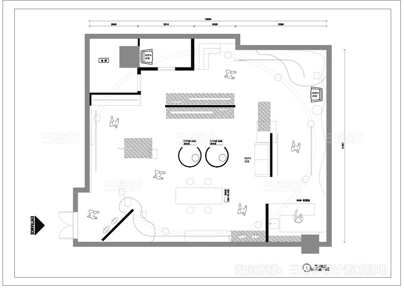 图片[26]-服装店专卖店创意构思方案CAD平面布局图优化设计素材库布置规划-大怪兽分享