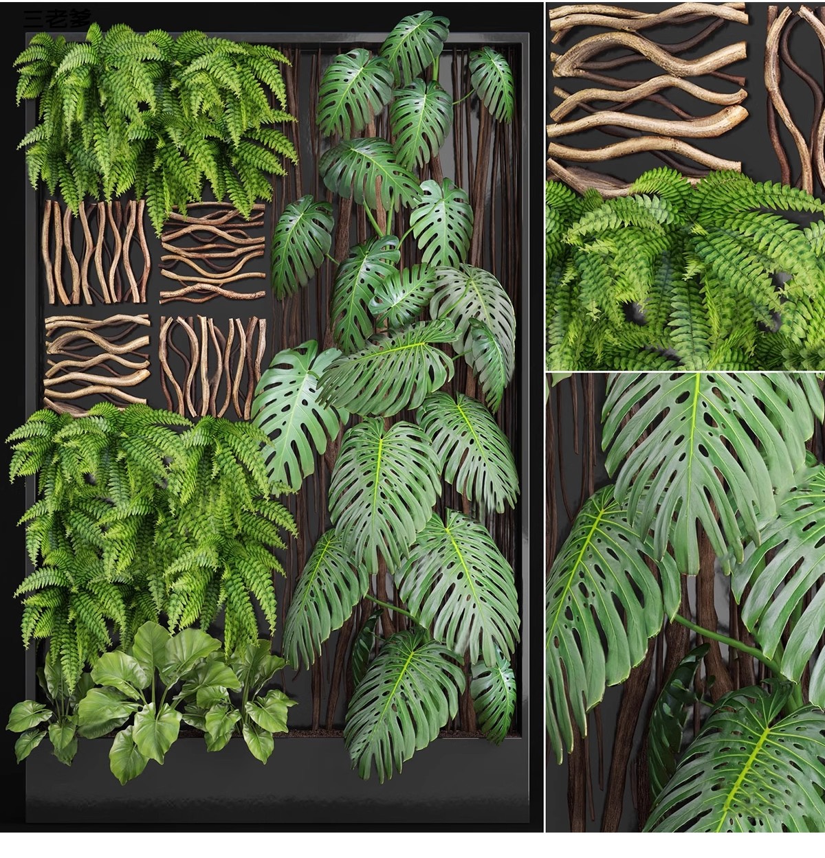 图片[33]-室内植物绿植墙花架垂直绿化绿墙办公室酒店咖啡厅su模型sketchup-大怪兽分享
