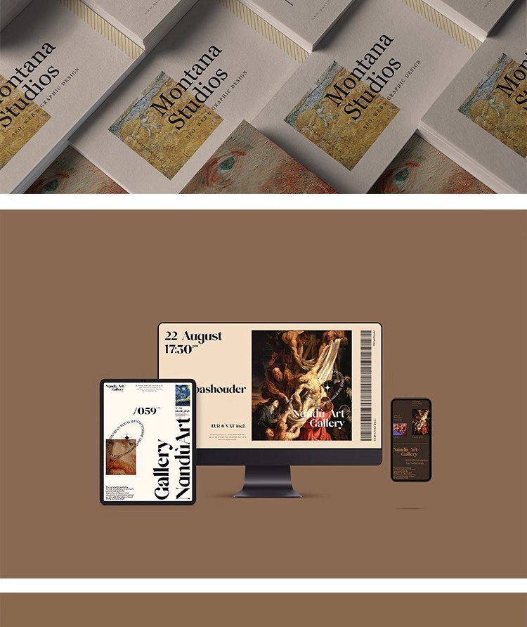 图片[4]-高级感艺术展览博物馆文创品牌vi提案展示贴图样机PS设计素材模板-大怪兽分享