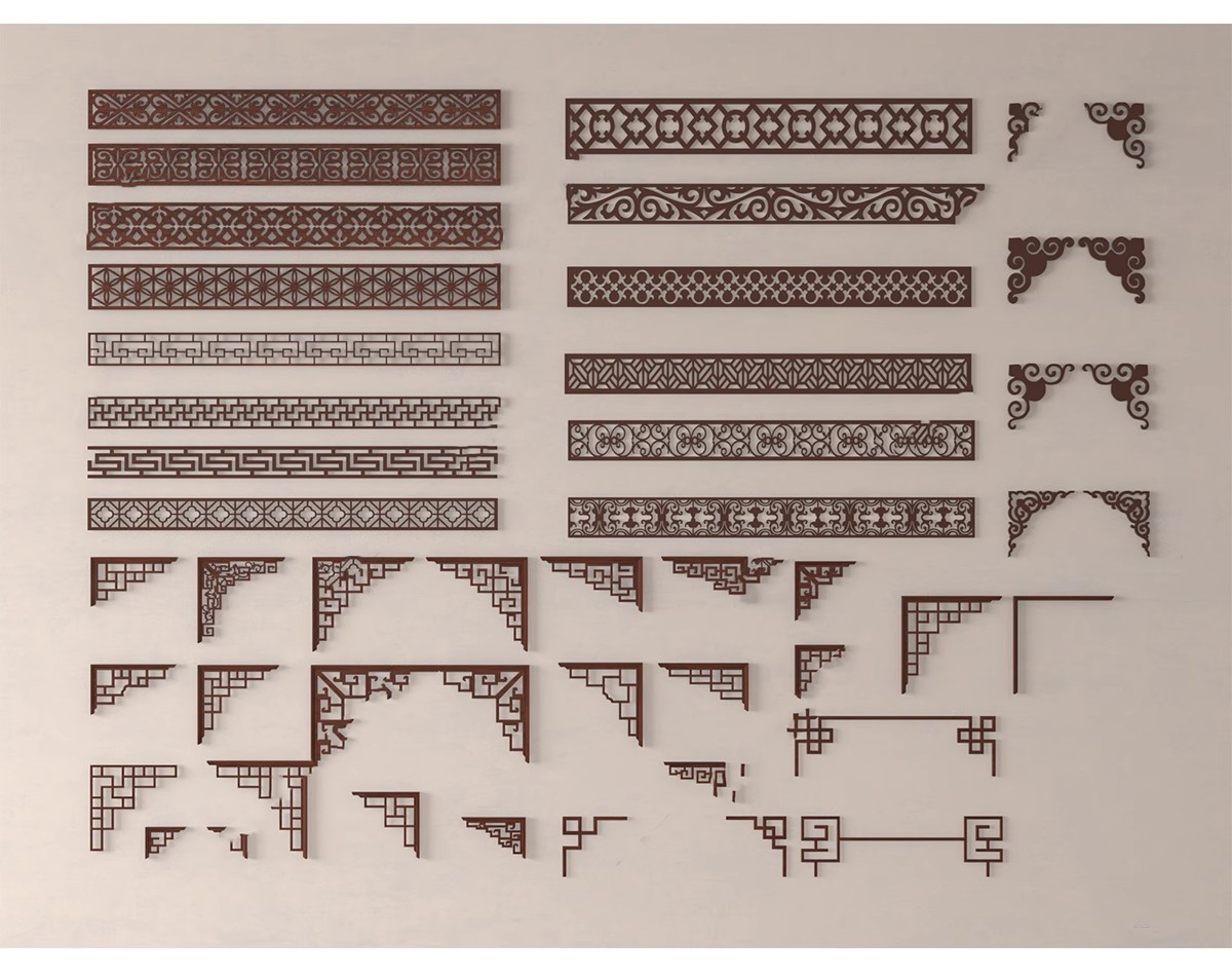图片[27]-草图大师新中式角花角线花格窗花木雕金属镂空雕花窗镂花窗SU模型-大怪兽分享