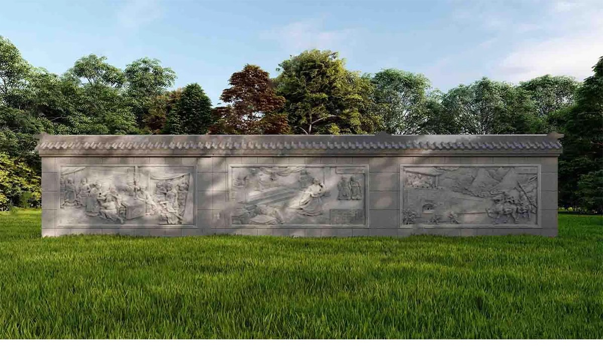 图片[27]-特色文化中式景观墙su模型小品艺术浮雕柱徽派白墙景墙庭院雕塑-大怪兽分享