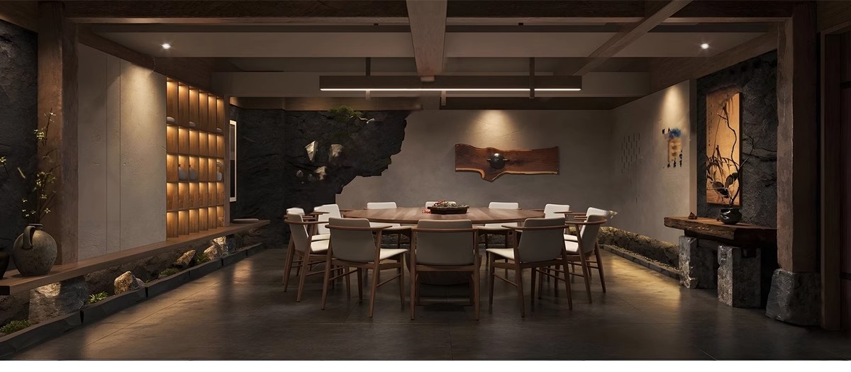 图片[26]-侘寂风餐厅室内设计饭店奶茶店咖啡厅餐饮空间工装草图大师SU模型-大怪兽分享