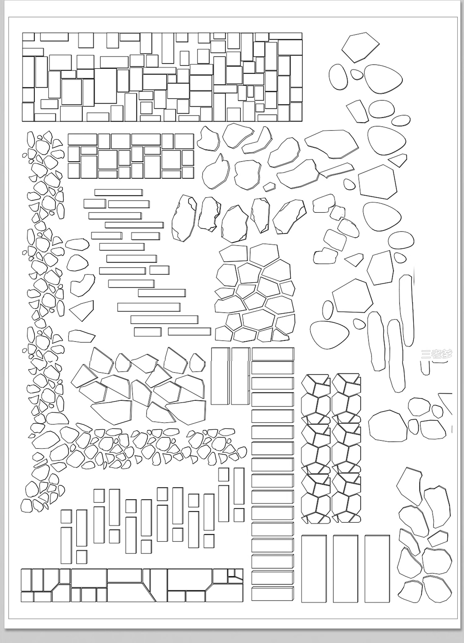 图片[28]-步道汀步小路CAD施工图 地面园林铺装中式别墅庭院景观小品图库块-大怪兽分享