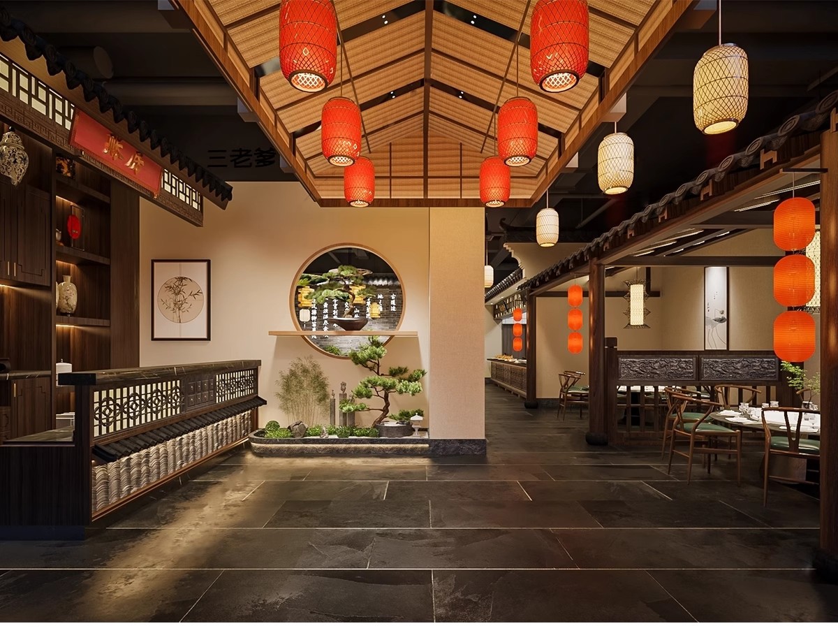 图片[27]-草图大师新中式风格餐饮店铺门头中餐厅餐馆快餐店室内设计SU模型-大怪兽分享