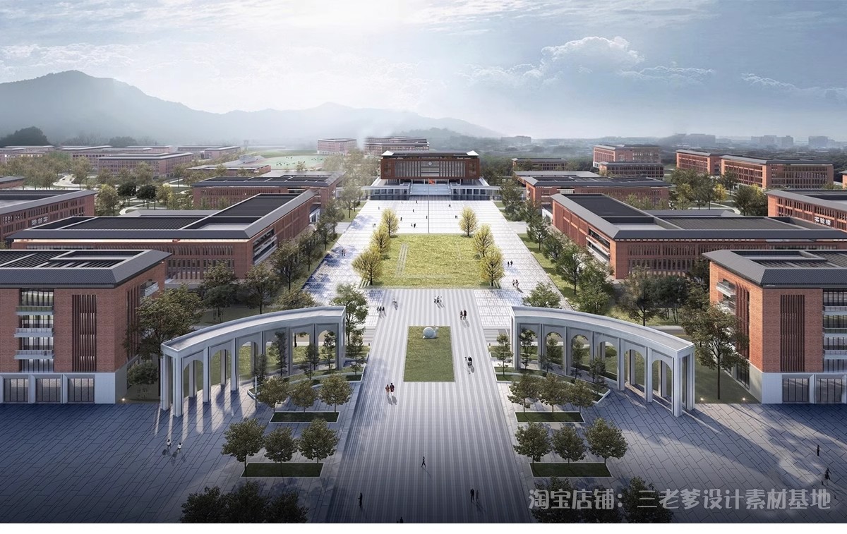 图片[28]-学校建筑大学实验中学小学SU模型校园景观室外教学楼草图大师素材-大怪兽分享