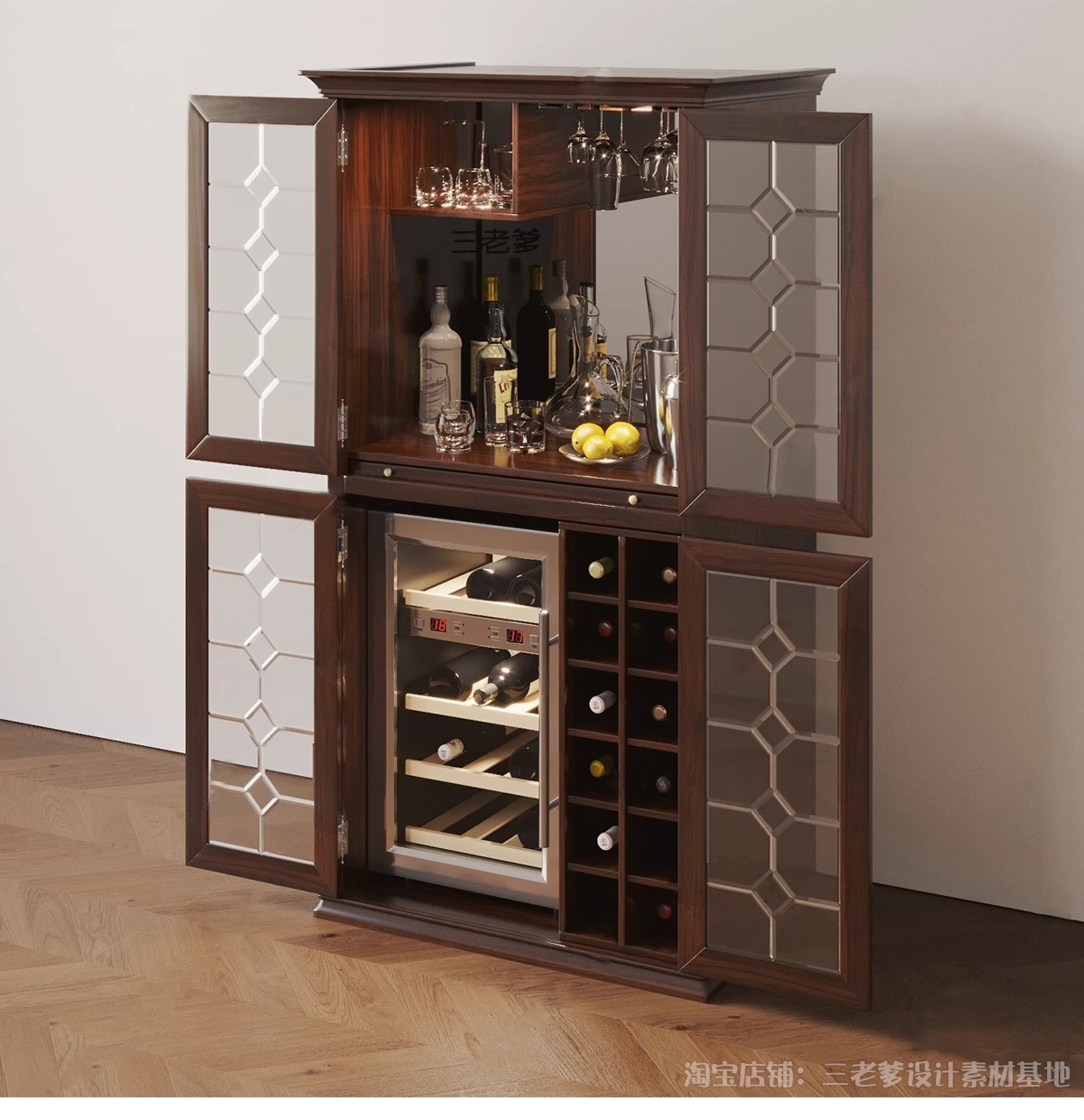 图片[28]-酒柜Sketchup模型库室内家装餐厅置物架博古柜子家具SU模草图大师-大怪兽分享