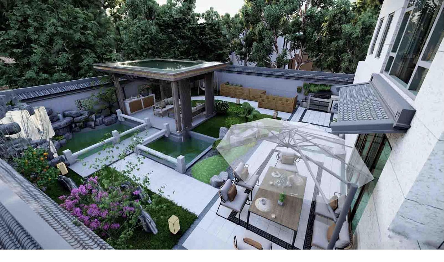 图片[26]-现代新中式庭院花园亭子会客厅铝合金景观亭铝艺休闲凉亭su模型-大怪兽分享