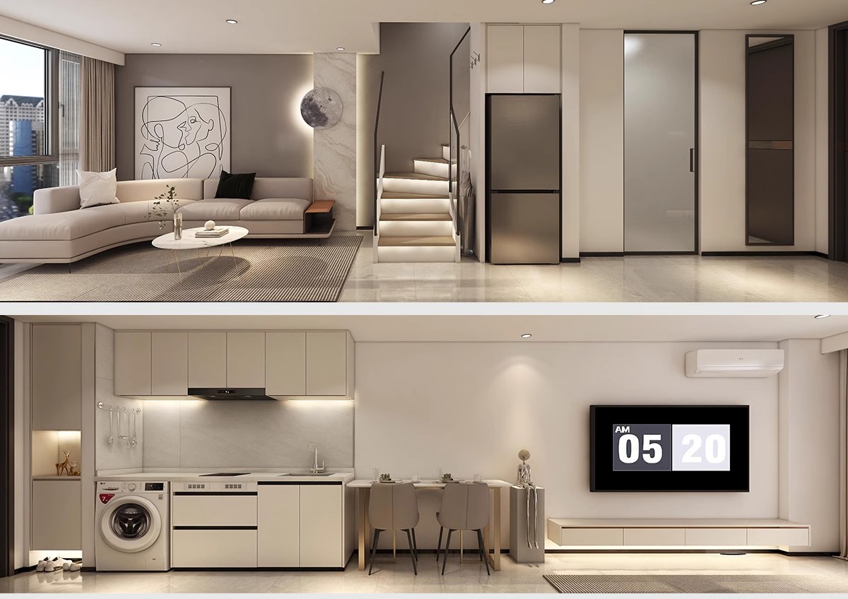 图片[26]-公寓LOFT装修设计效果图小户型复式酒店单身公寓室内CAD施工图纸-大怪兽分享