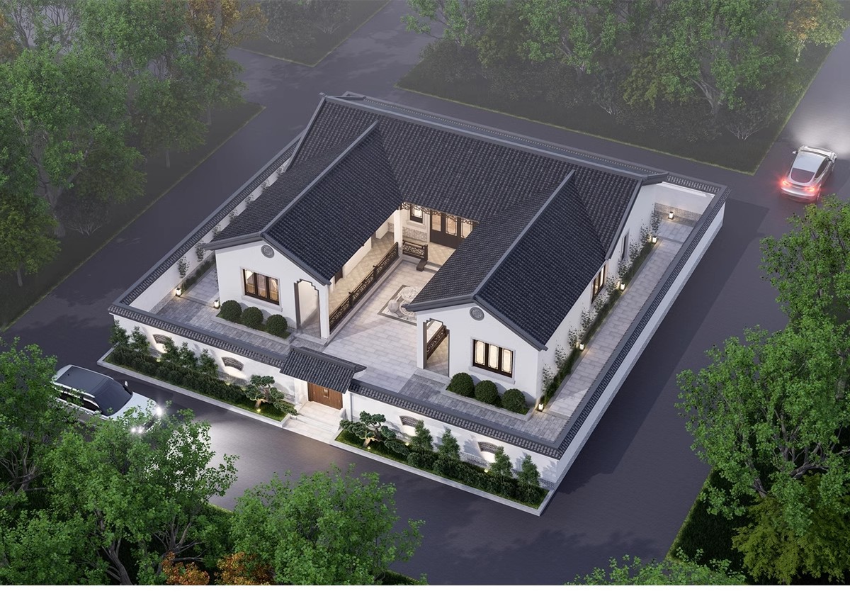 图片[29]-美丽乡村新中式徽派民宿民居民房别墅四合院建筑草图大师SU模型库-大怪兽分享