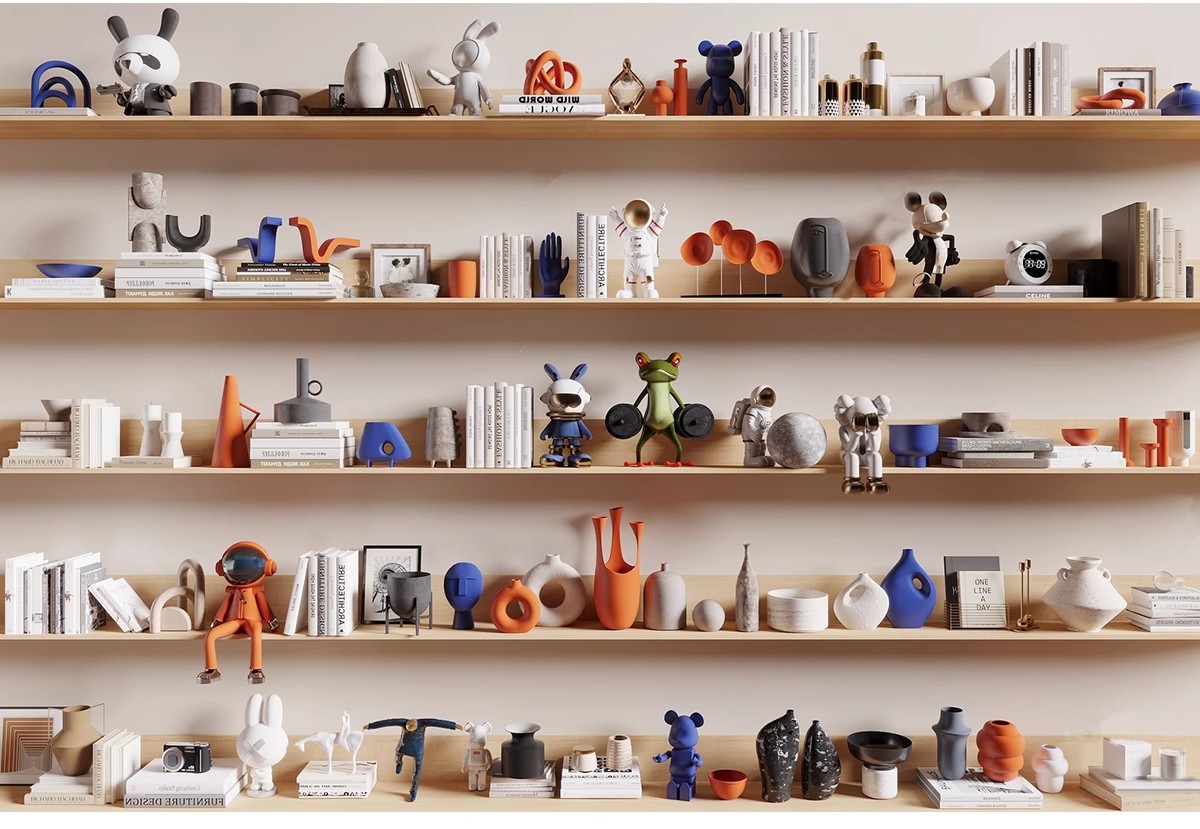 图片[40]-室内SU模型北欧创意雕塑摆件公仔现代装饰品组合挂画草图大师素材-大怪兽分享