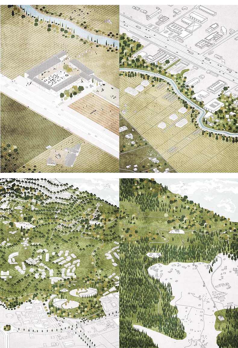 图片[29]-绿色纹理树PS素材竞赛风拼贴风小清新简约绿地鸟瞰轴测PSD文件PNG-大怪兽分享