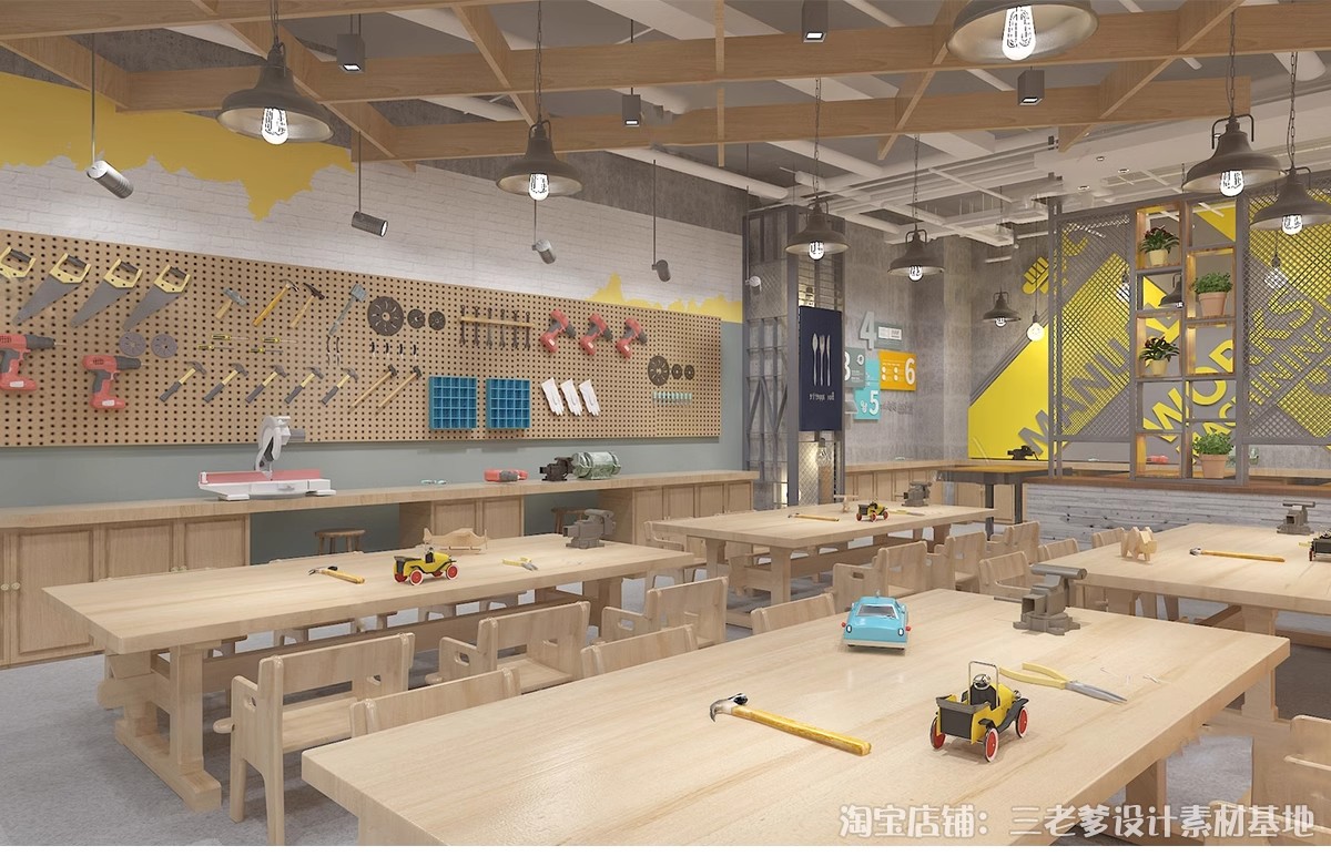 图片[28]-DIY手工坊木工陶艺馆幼儿园教室美工木作培训工坊草图大师su模型-大怪兽分享