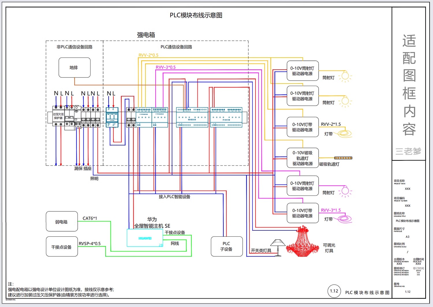 图片[28]-全屋智能家居方案施工图纸开关灯具图例平面图设计模板CAD施工图-大怪兽分享
