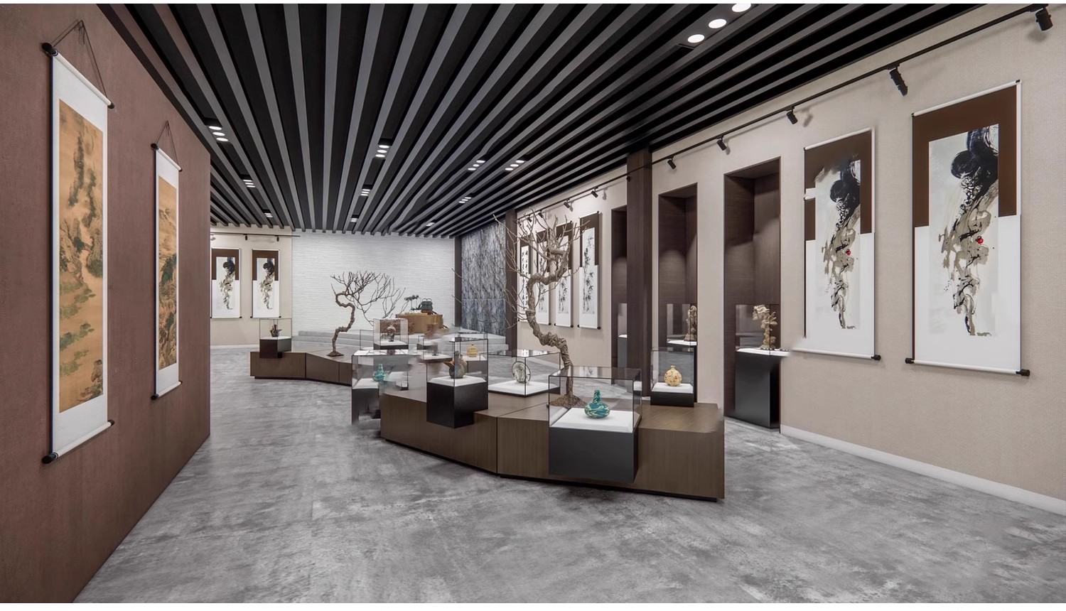 图片[29]-现代画室文化展览馆新中式书画展厅画廊美术馆草图大师SU模型素材-大怪兽分享