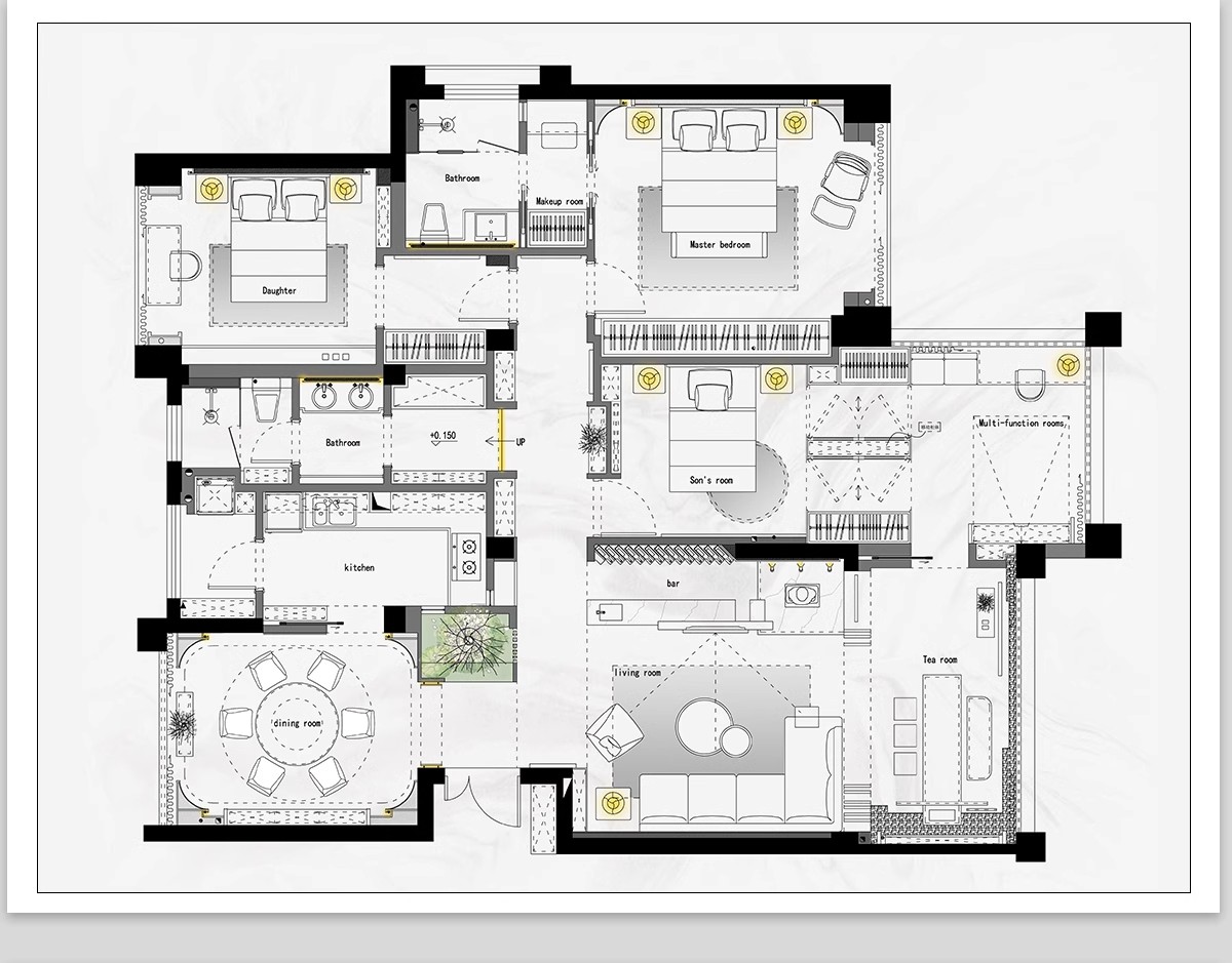 图片[29]-家装室内相同户型图改造66种不同设计方案CAD平面图布局图合集-大怪兽分享