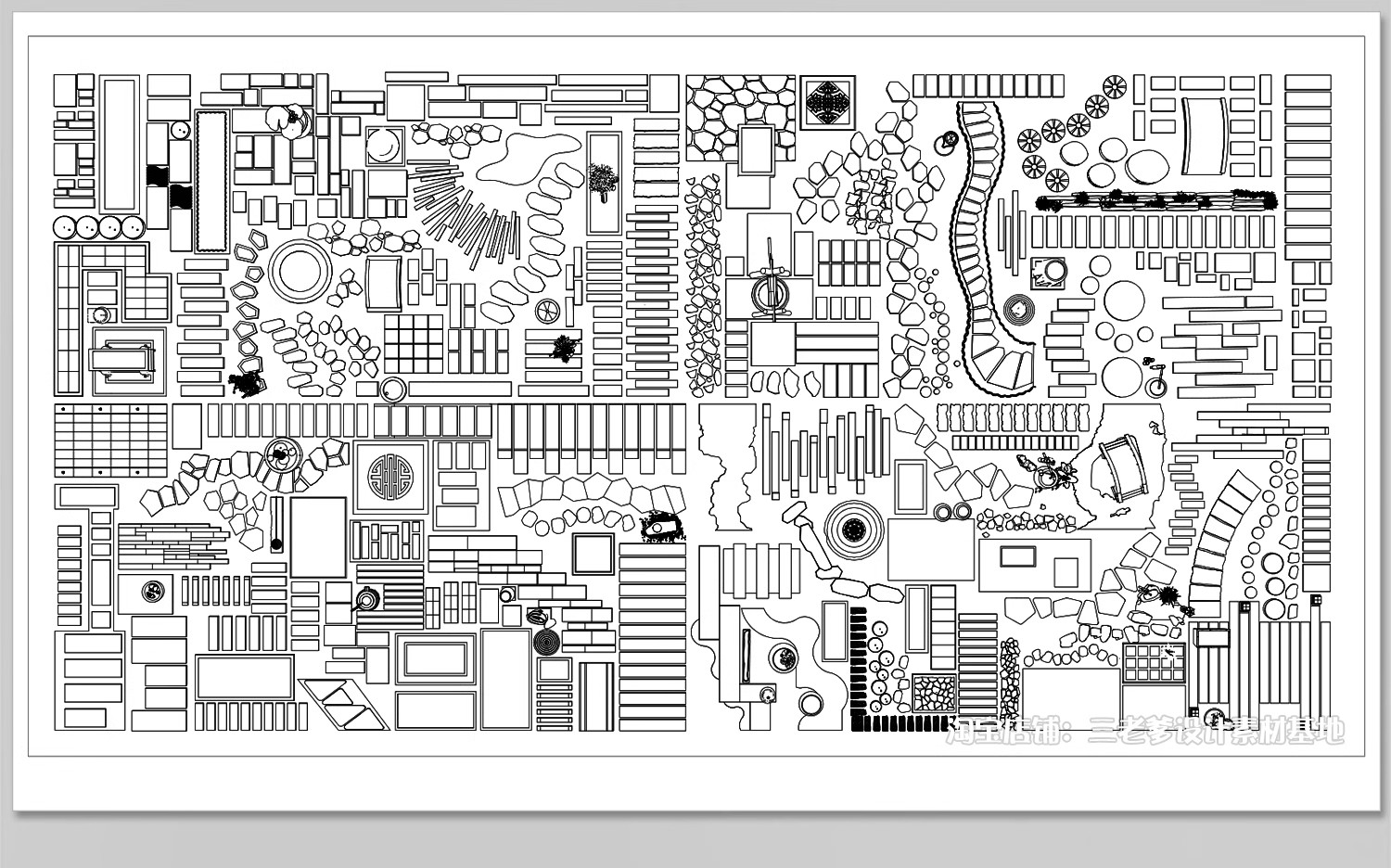 图片[29]-步道汀步小路CAD施工图 地面园林铺装中式别墅庭院景观小品图库块-大怪兽分享