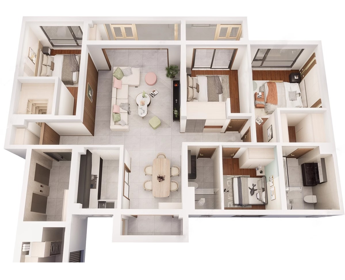 图片[38]-家装全屋整套客厅卧室厨房北欧现代新中式整体全套室内设计SU模型-大怪兽分享