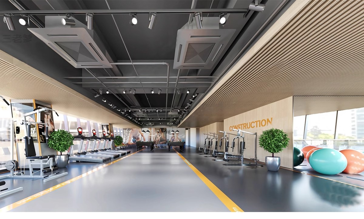 图片[29]-现代工业风健身房SU模型配套CAD施工图俱乐部私教瑜伽室草图大师-大怪兽分享
