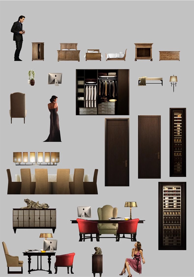 图片[30]-彩色立面平面ps彩平图PSD源文件 住宅家居布局网红风简约现代素材-大怪兽分享