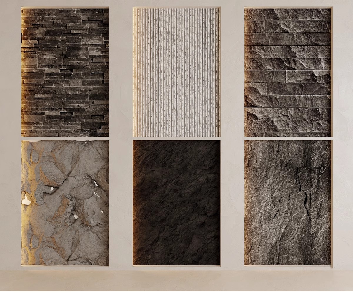 图片[29]-毛石墙面文化石熔积岩水泥石墙岩石浮雕背景墙草图大师单体SU模型-大怪兽分享