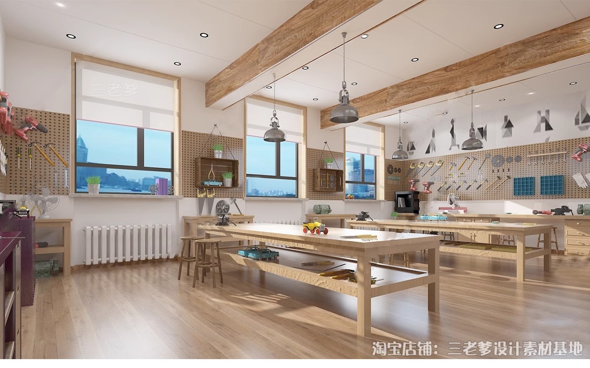 图片[29]-DIY手工坊木工陶艺馆幼儿园教室美工木作培训工坊草图大师su模型-大怪兽分享