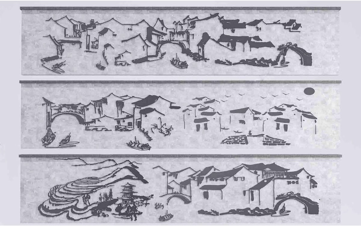 图片[30]-特色文化中式景观墙su模型小品艺术浮雕柱徽派白墙景墙庭院雕塑-大怪兽分享