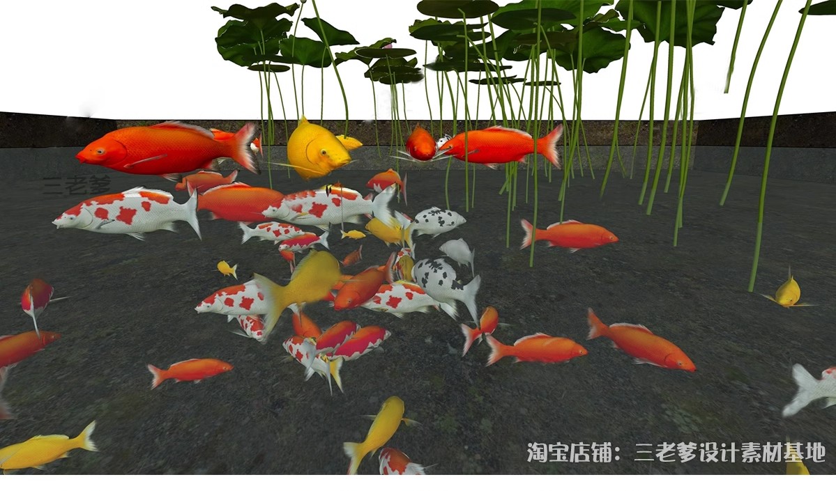 图片[30]-庭院花园鱼池su模型锦鲤园林私家水景假山鱼缸水族箱金鱼草图大师-大怪兽分享