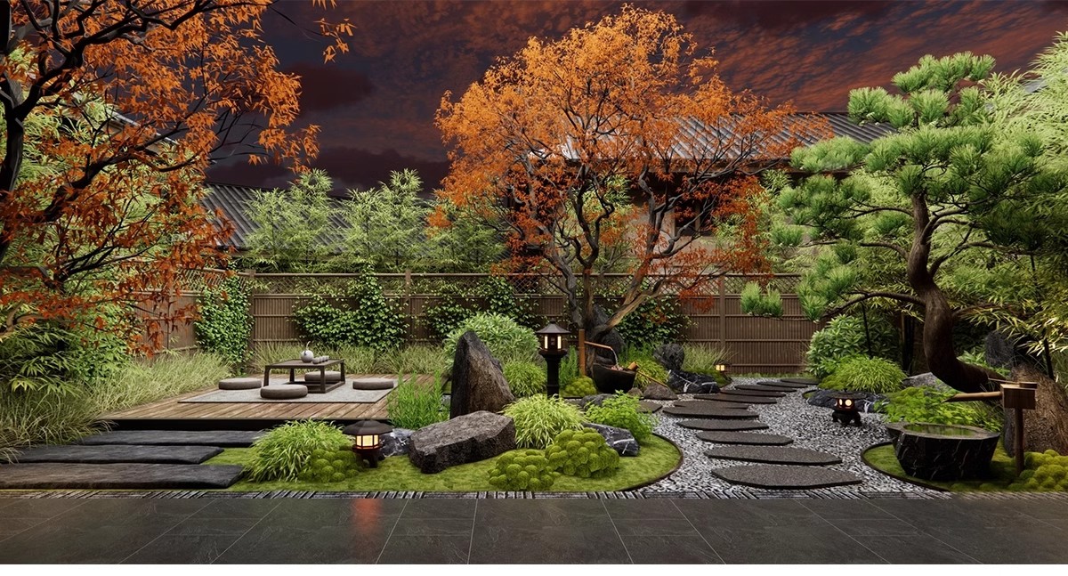 图片[29]-禅意新中式日式别墅庭院茶室枯山水景观假山流水SU模型草图大师-大怪兽分享