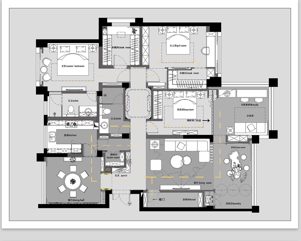 图片[30]-家装室内相同户型图改造66种不同设计方案CAD平面图布局图合集-大怪兽分享