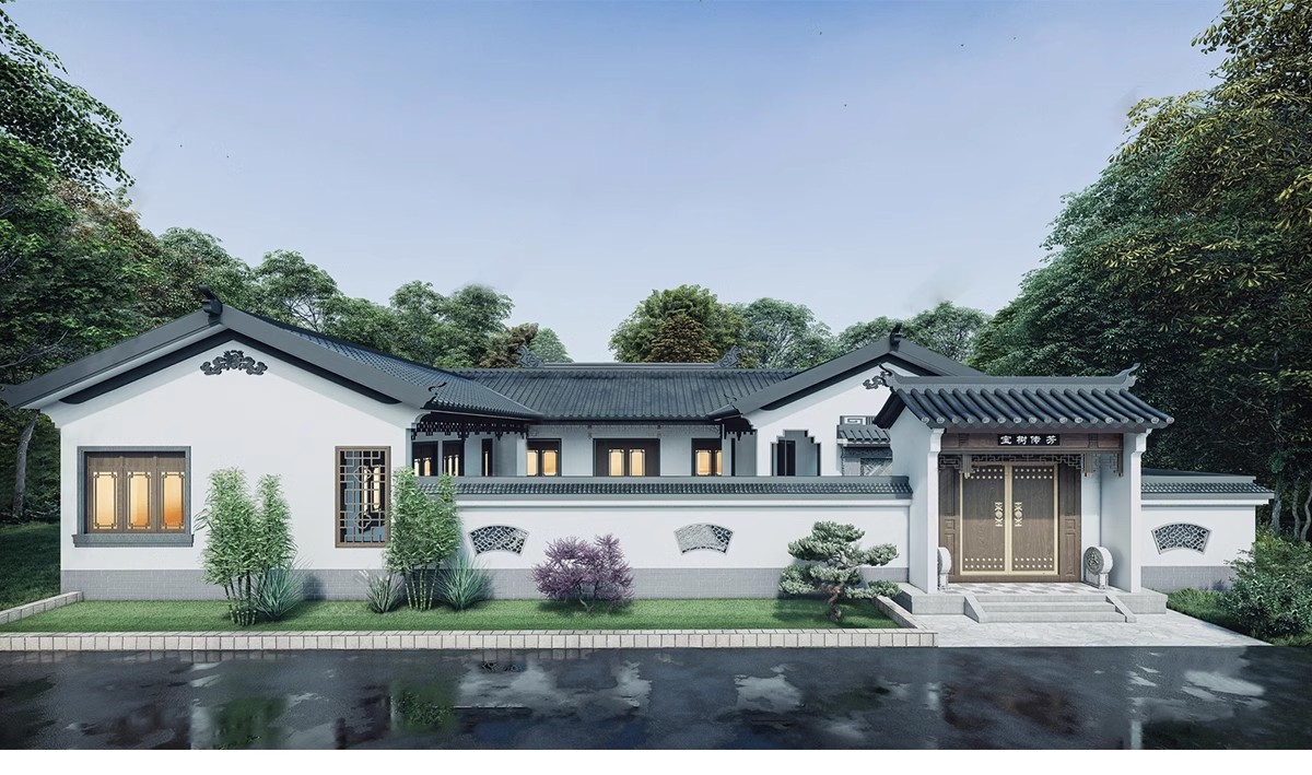 图片[31]-美丽乡村新中式徽派民宿民居民房别墅四合院建筑草图大师SU模型库-大怪兽分享