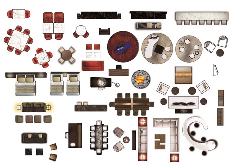 图片[31]-彩色立面平面ps彩平图PSD源文件 住宅家居布局网红风简约现代素材-大怪兽分享