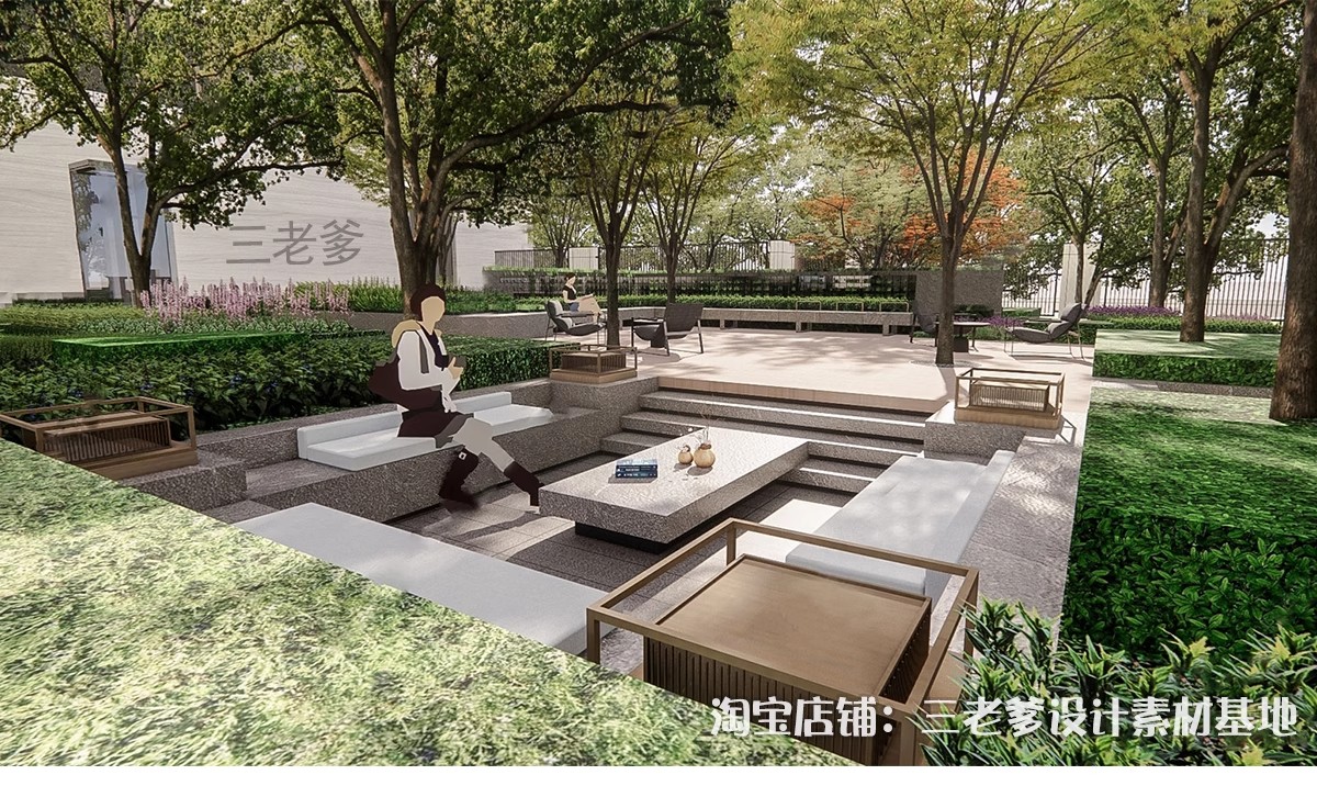 图片[31]-下沉式庭院私家花园别墅天井室内造景景观植物小品su模型草图大师-大怪兽分享