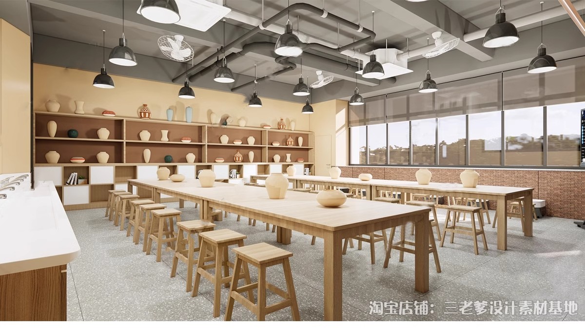 图片[30]-DIY手工坊木工陶艺馆幼儿园教室美工木作培训工坊草图大师su模型-大怪兽分享