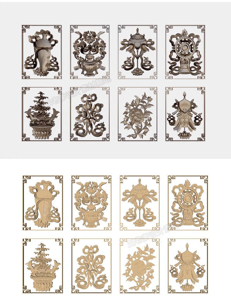 图片[31]-草图大师新中式角花角线花格窗花木雕金属镂空雕花窗镂花窗SU模型-大怪兽分享