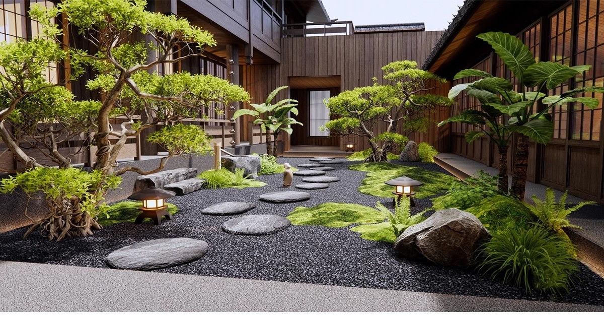 图片[30]-禅意新中式日式别墅庭院茶室枯山水景观假山流水SU模型草图大师-大怪兽分享