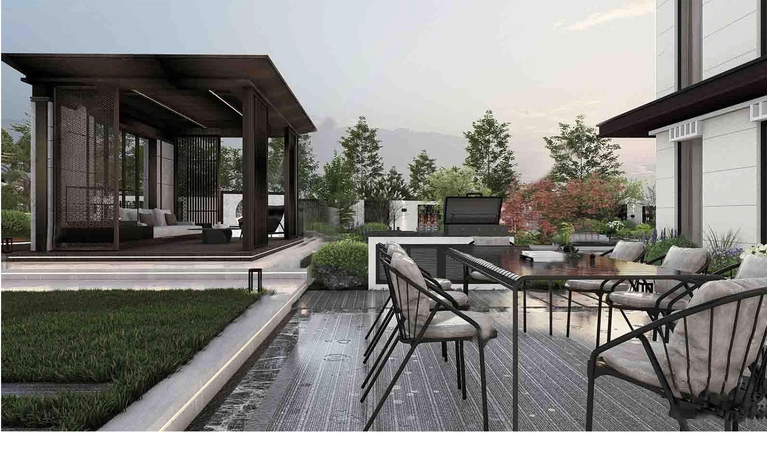 图片[30]-现代新中式庭院花园亭子会客厅铝合金景观亭铝艺休闲凉亭su模型-大怪兽分享