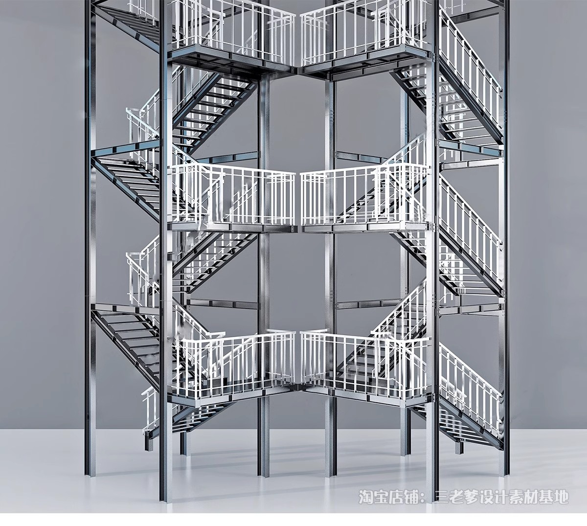 图片[32]-户外钢结构楼梯SU模型建筑工地安全爬梯设计sketchup草图大师素材-大怪兽分享
