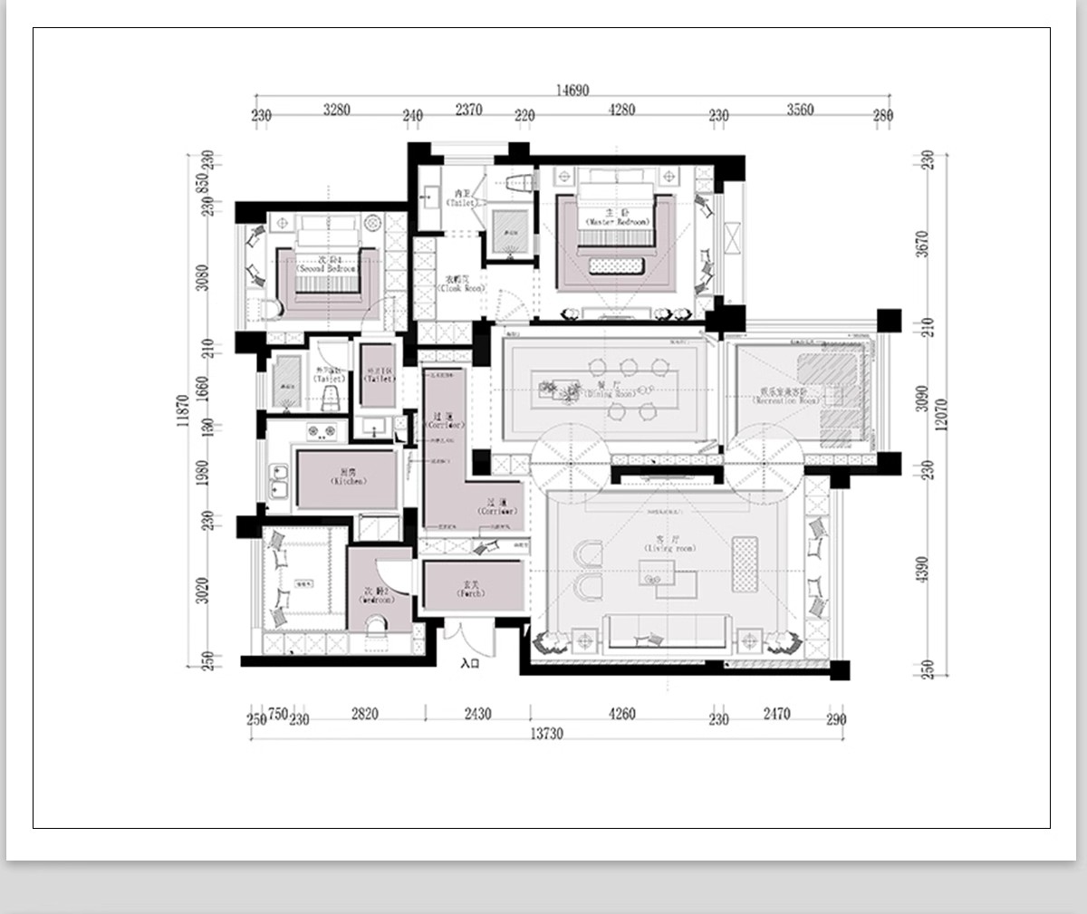 图片[32]-家装室内相同户型图改造66种不同设计方案CAD平面图布局图合集-大怪兽分享