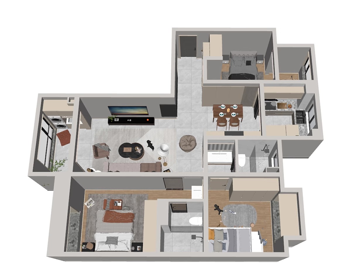图片[40]-家装全屋整套客厅卧室厨房北欧现代新中式整体全套室内设计SU模型-大怪兽分享