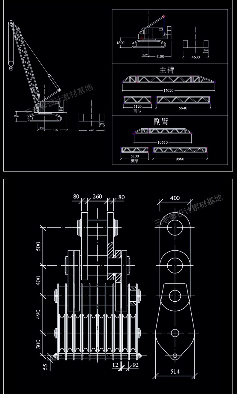 图片[33]-交通工具CAD施工图纸图块摩托车吊车汽车卡车工程车图库素材-大怪兽分享