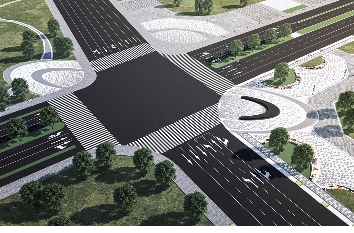 图片[33]-城市道路公路车行道斑马线地面指示线十字交通路口su模型草图大师-大怪兽分享